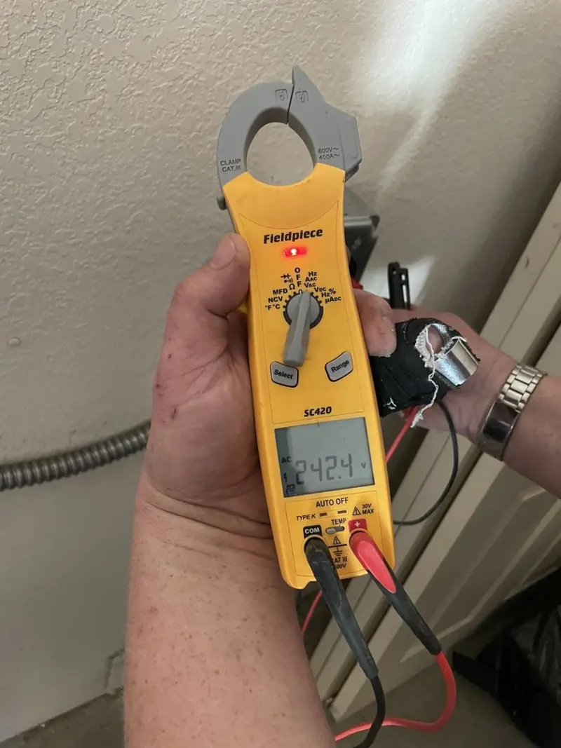 Voltage testing with clamp meter during Generator Installation in Lockport